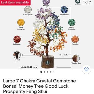 Seven chakra crystals bonsai tree